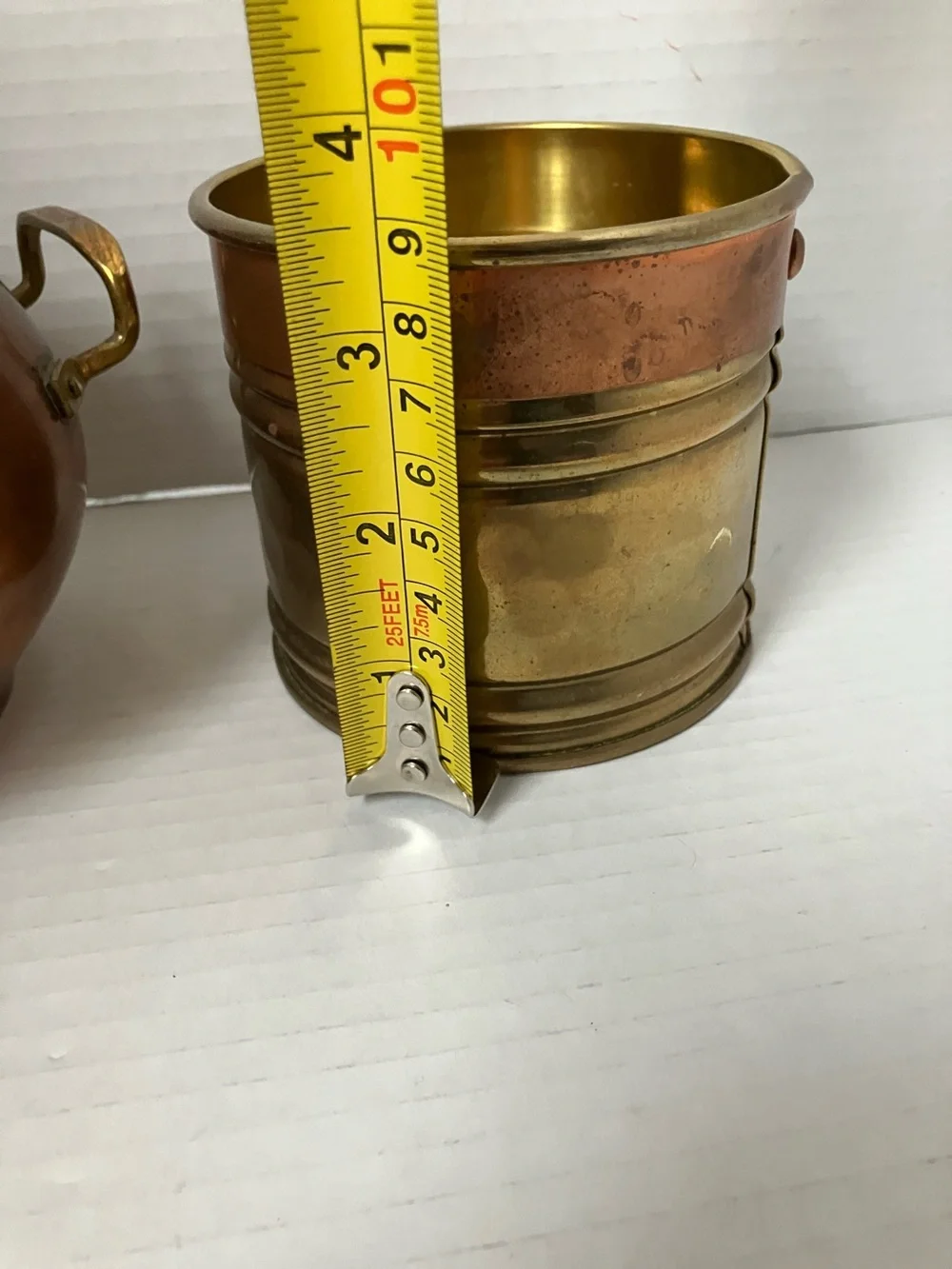 Vintage Copper and Brass Decorative Duo - Potpourri Pot‎ & Small Planter 70s 80s